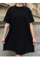 Kadın Rahat Kesim Soft Kısa Elbise Siyah