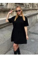 Kadın Rahat Kesim Soft Kısa Elbise Siyah