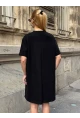 Kadın Rahat Kesim Soft Kısa Elbise Siyah