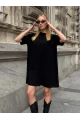 Kadın Rahat Kesim Soft Kısa Elbise Siyah