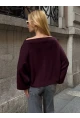 Kadın Yarasa Kol Panço Bluz Bordo