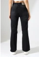 Kadın Yüksek Bel İspanyol Paça Jean Pantolon