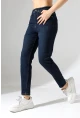 Lacivert Yüksek Bel Slim Fit Jean Pantolon