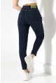 Lacivert Yüksek Bel Slim Fit Jean Pantolon