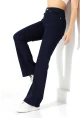 Lacivert Yüksek Bel Straight Fit Jean Pantolon