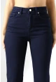 Lacivert Yüksek Bel Straight Fit Jean Pantolon