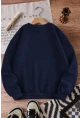 Leopar Fiyonk Baskılı 3Üç İplik Oversize Sweatshirt