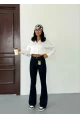 Likralı İspanyol Flare Jeans