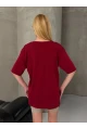 Love Baskılı Oversize Kadın Tişört – Kırmızı