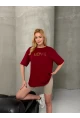 Love Baskılı Oversize Kadın Tişört – Kırmızı