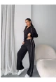 Modal Kumaş Şerit Detaylı Takım Siyah