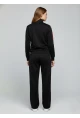 Modal Kumaş Tam Fermuarlı Şeritli Eşofman Takımı Siyah