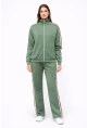 Modal Kumaş Tam Fermuarlı Şeritli Eşofman Takımı Yeşil