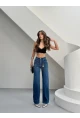 Taşlı Straight Fit Jeans