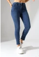 Toparlayıcı Yüksek Bel Dar Paça Jean