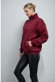 Yarım Fermuarlı 3 İplik Dik Yaka Oversize Sweatshirt