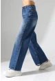 Yüksek Bel Bol Paça Denim Jean
