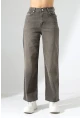 Yüksek Bel Düz Paça Füme Jean Pantolon