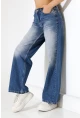 Yüksek Bel Wide Leg Açık Mavi Denim Jean Pantolon