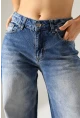 Yüksek Bel Wide Leg Açık Mavi Denim Jean Pantolon